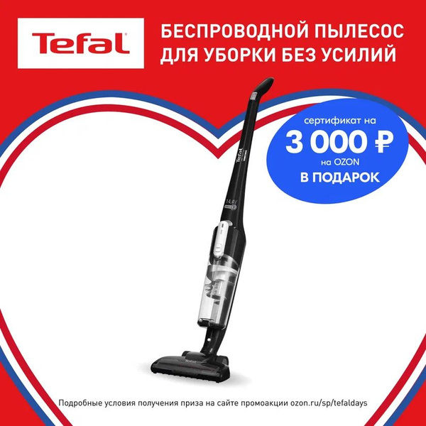 Вертикальный беспроводной Tefal Air Force Light TY6545RH с подсветкой ...
