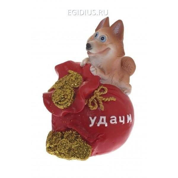 Копилка для денег "собака на мешке удачи" Egidius, 8х11 см - купить по ...