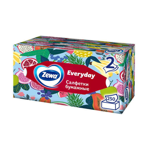 Вопросы и ответы о Салфетки бумажные в коробке Zewa Everyday, 2 слоя ...