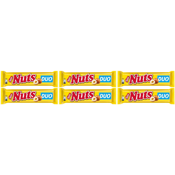 Батончик Nuts Duo шоколадный с фундуком 66 г, набор: 6 штук купить на ...