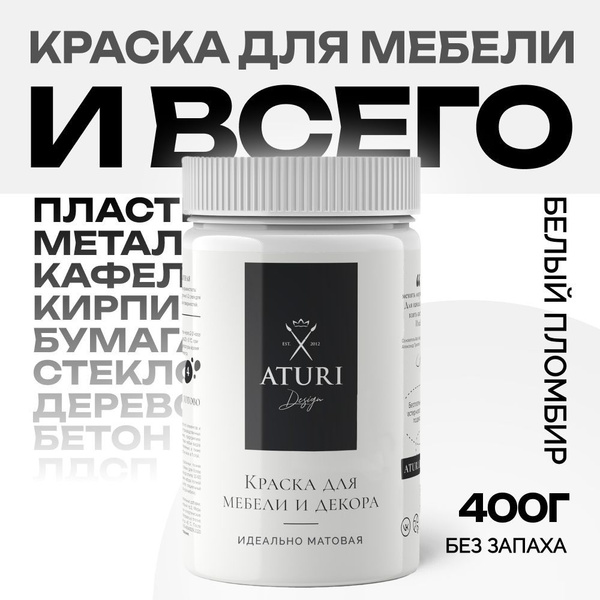Краска для мебели матовая меловая быстросохнущая Aturi Design, Classic ...