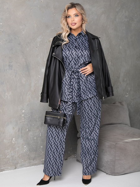 Костюм классический Женский AFRI Повседневный двойка, брючный серый ...