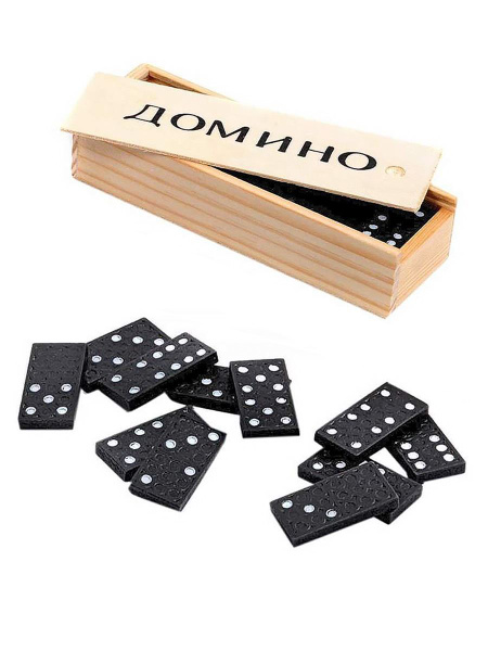 Домино в деревянной коробке 15x5 см (пластиковые фишки) купить на OZON ...