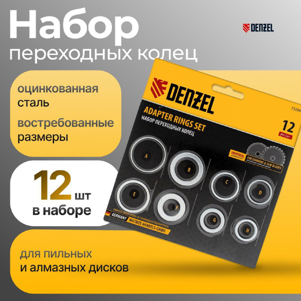 Кольца переходные для пильных и алмазных дисков Denzel 73399 купить на ...