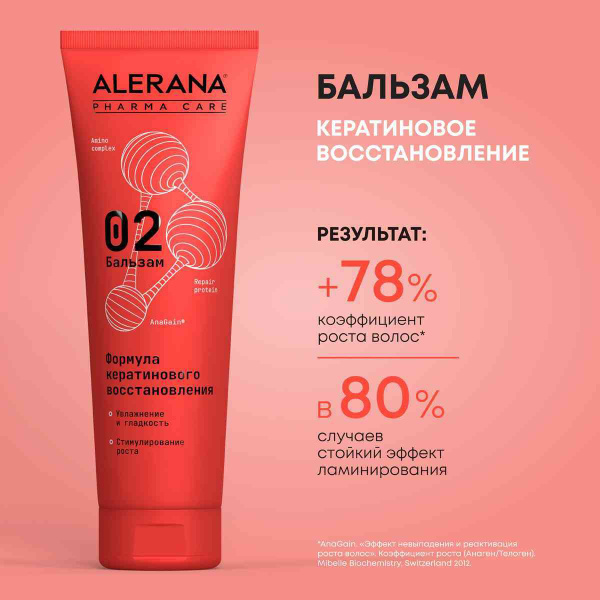 Бальзам для волос Alerana Pharma Care 02 Формула кератинового ...