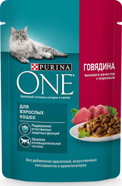 Корм для кошек влажный Purina ONE / Пурина Ван для взрослых животных ...