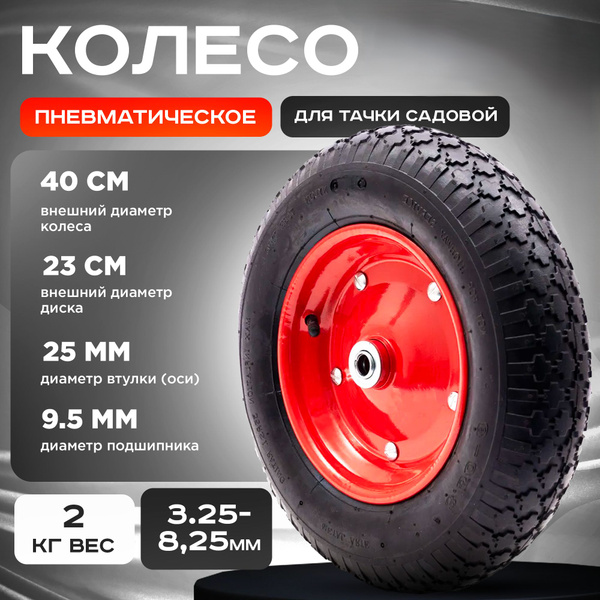 Колесо для садовой тачки PR_красный_350, 200 кг купить c доставкой на ...