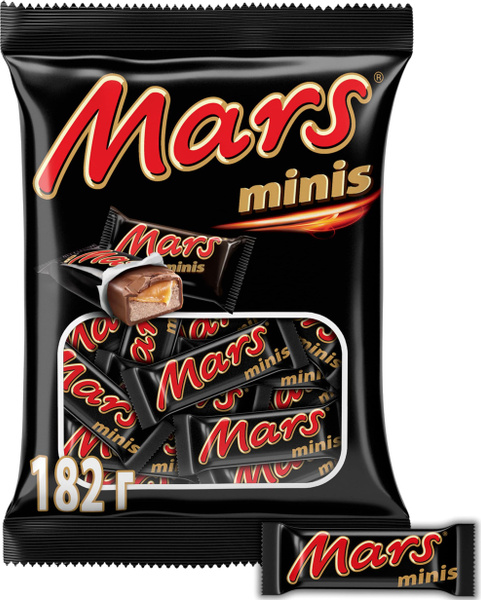 Конфеты шоколадные батончики Mars Minis, 182 г / Шоколад, нуга ...