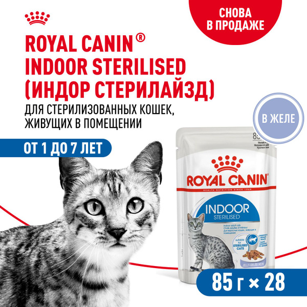 Индор Sterilised желе для стерилизованных кошек, 85 г