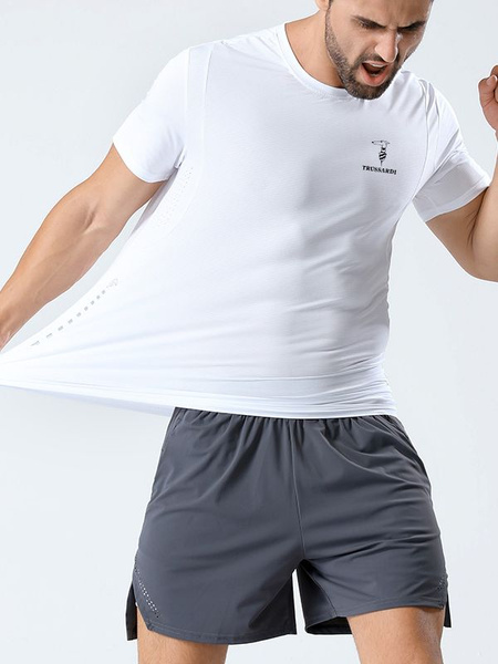 Футболка Мужской Trussardi белый Короткий, размер 48 Политекс, Спандекс ...