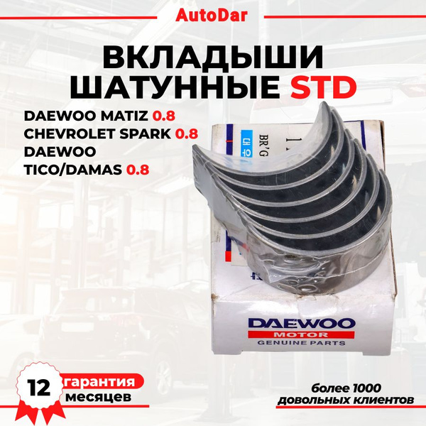 Вкладыши Daewoo Matiz, Damas, Spark M200/300  1.0 шатунные 0,00 (CH)