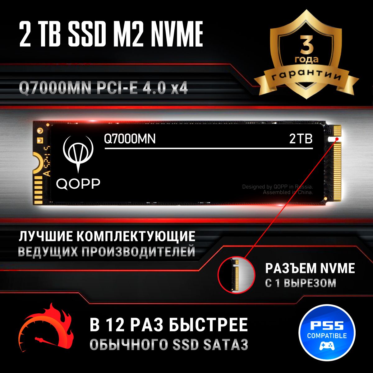 2 ТБ Внутренний SSD-диск QOPP Q7000MN (Q1SSD-NVMe4.0) - купить по выгодной  цене в интернет-магазине OZON (1414713367)