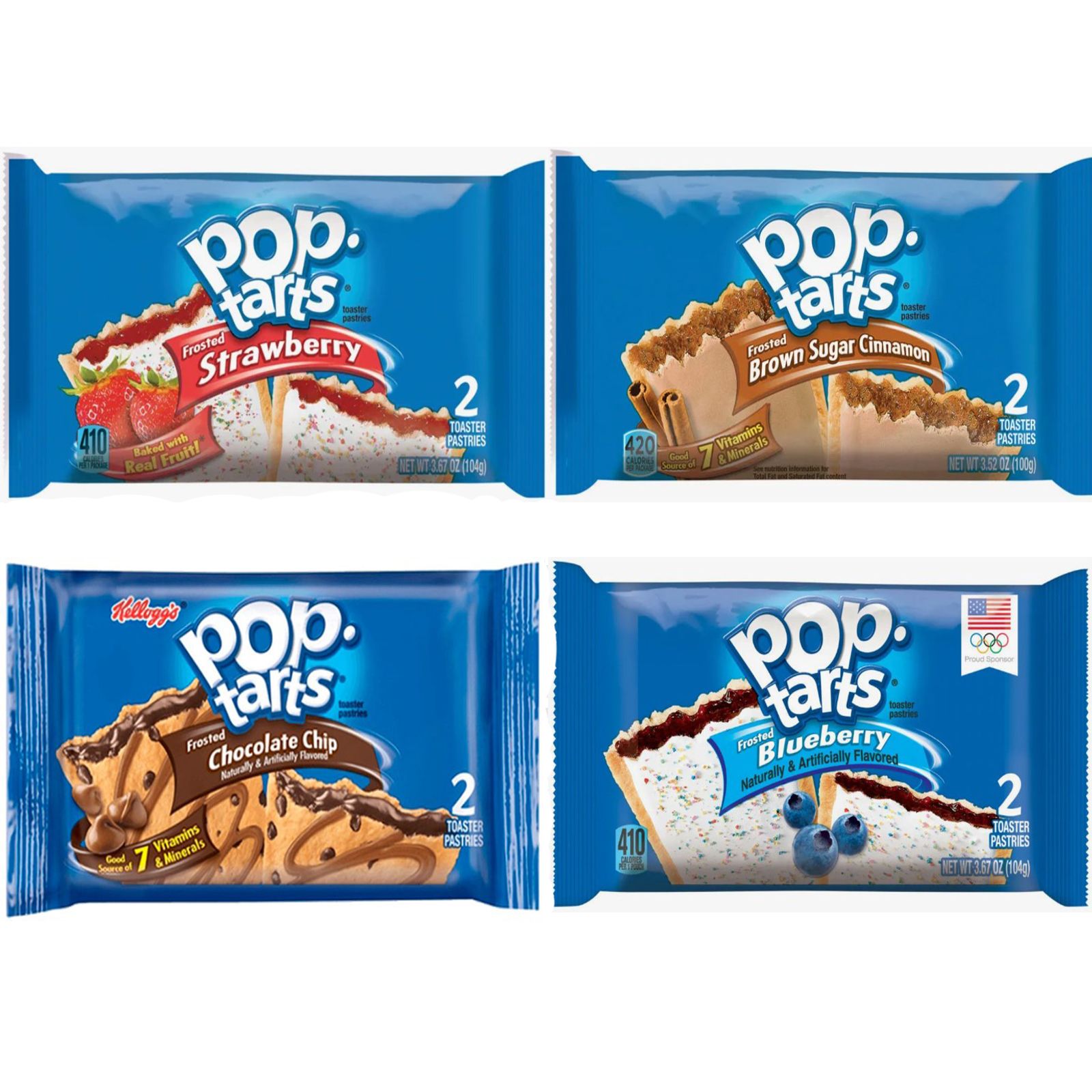 Печенье Pop Tarts Поп Тартс, Chocolate Chip, Brown sugar cinnamon,  Blueberry, Strawberry, 4 шт. по 96гр., США - купить с доставкой по выгодным  ценам в интернет-магазине OZON (1413902554)