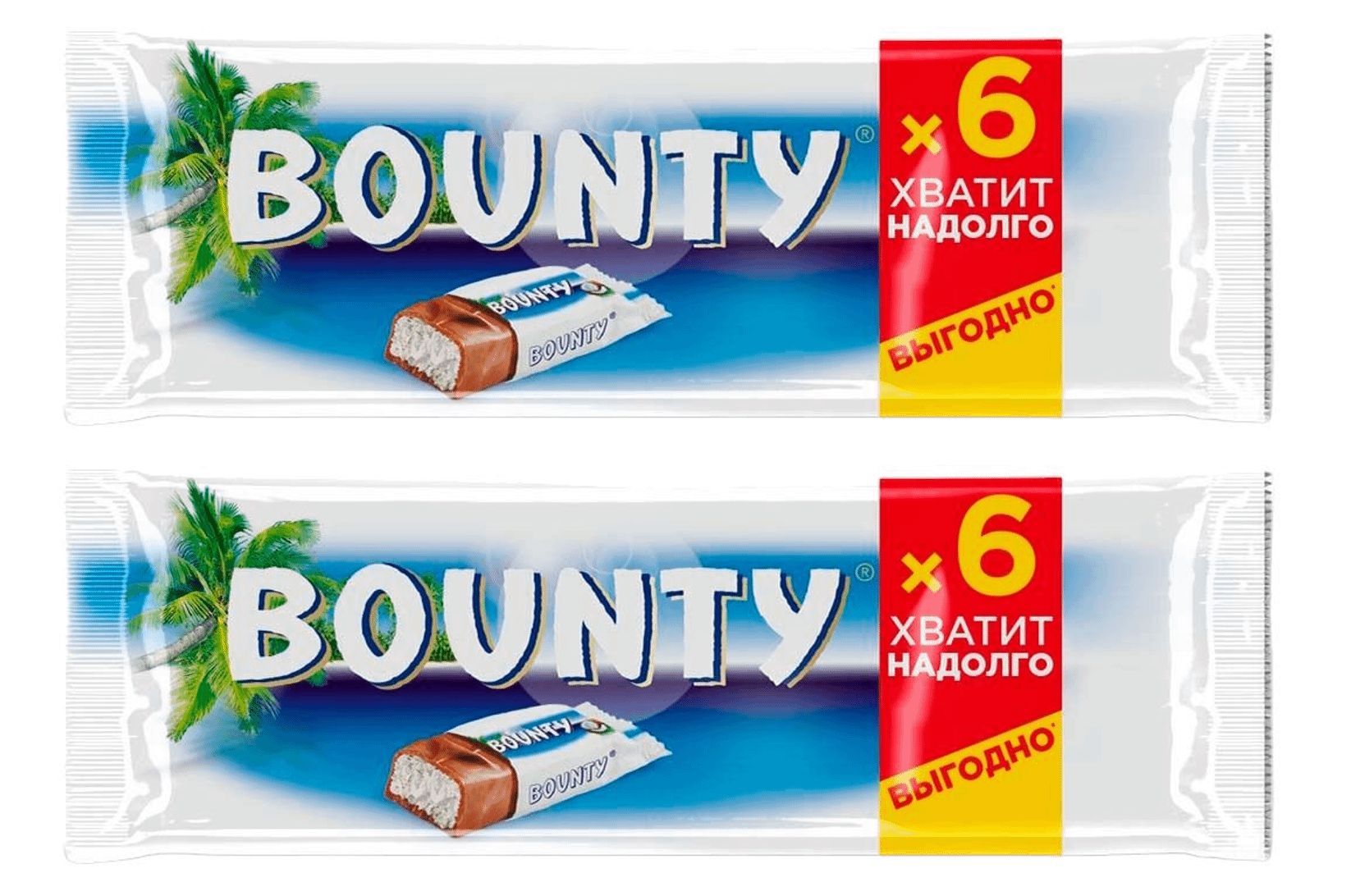 Шоколадный Батончик Bounty Шоколадный С Кокосом, 2 шт по 165 г