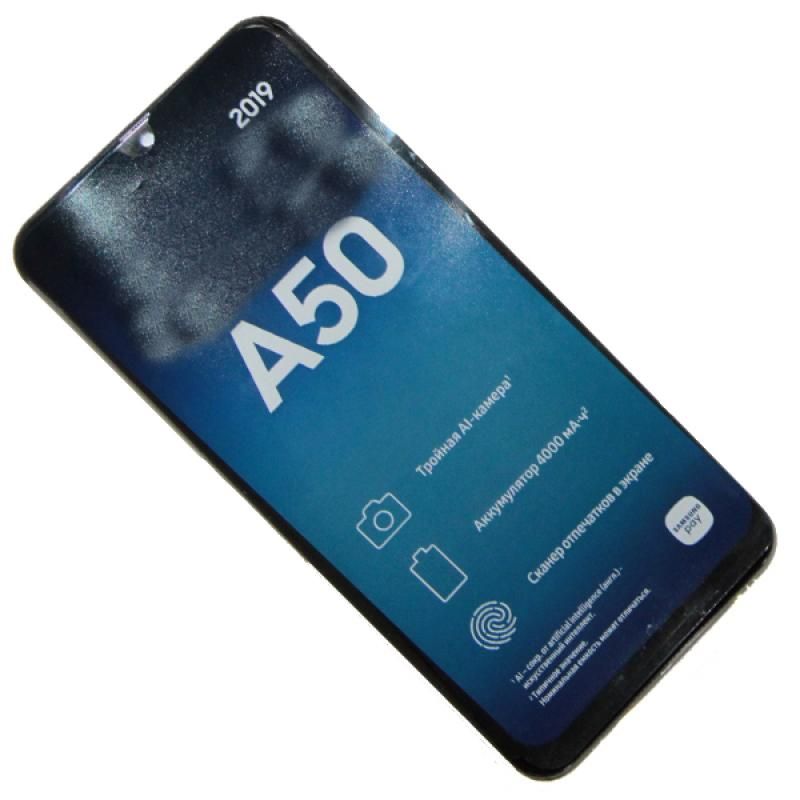 ДисплейдляSamsungSM-A505F(GalaxyA50)модульвсборестачскрином<черный>(ОЕМ)