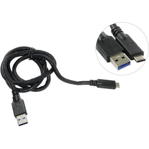 VCOM Кабель для подключения периферийных устройств USB Type-C/USB 3.0 Type-A, 1 м, черный