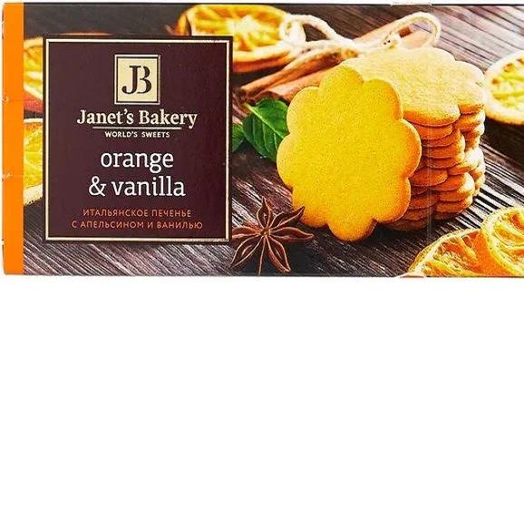 ПеченьеСдобноеJanetsBakeryИтальянскоесВанильюиАпельсином130г*6шт.