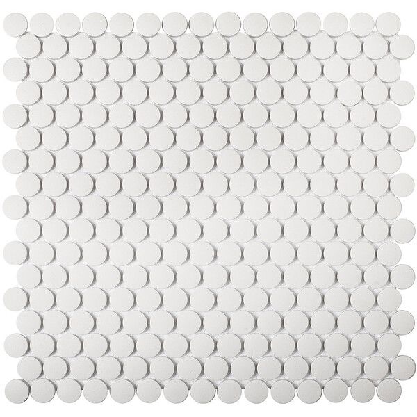 Мозаика Starmosaic Penny Round белая керамическая 31,5х31 см матовая antislip