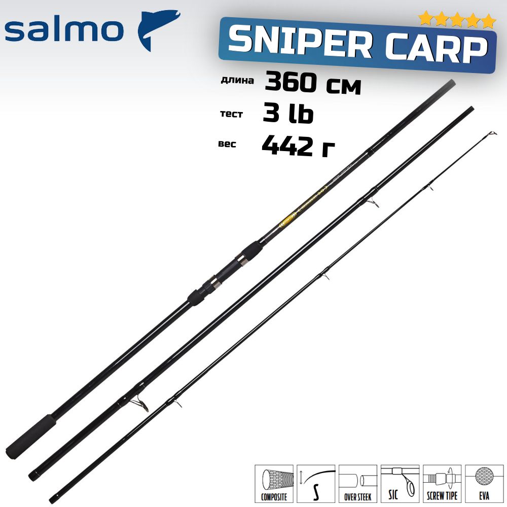 Удилище карповое SALMO Sniper Carp 3.00lb/3.60