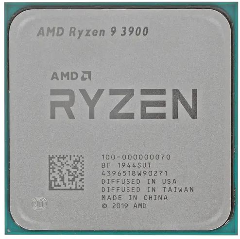 ПроцессорAMDRyzen93900OEM(100-000000070)-AM4,12x3.1ГГц,L2-6МБ,L3-64МБ,2штхDDR4-3200МГц,TDP65Вт