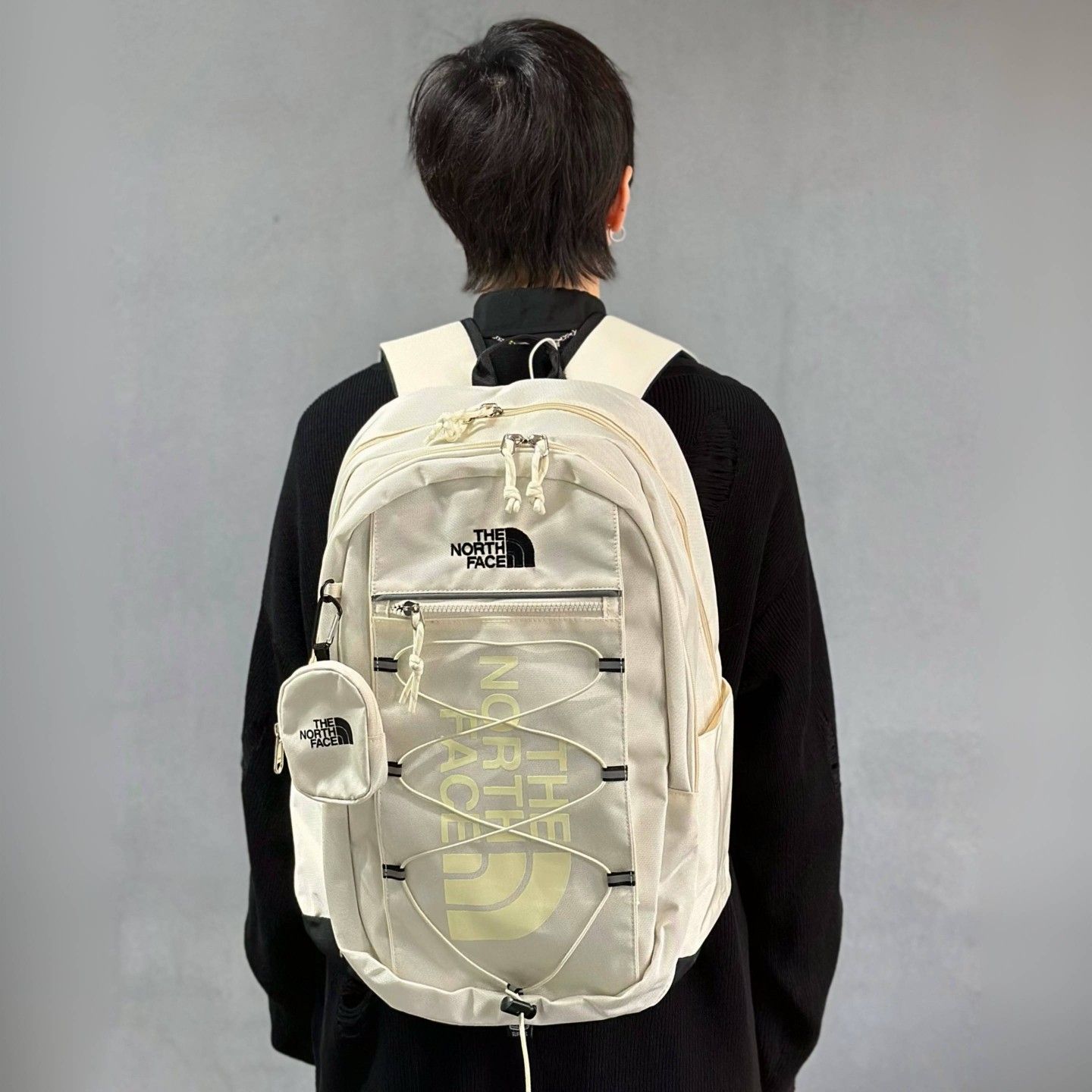 North face backpack vintage white rose gold online