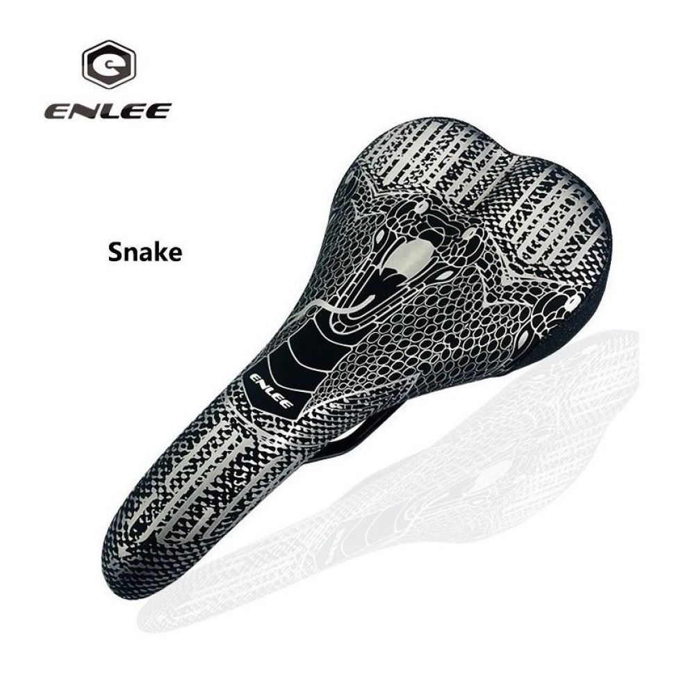 Седло велосипедное Enlee DS-20 Snake фитнесс/спорт, MTB, с принтом "змея", унисекс.