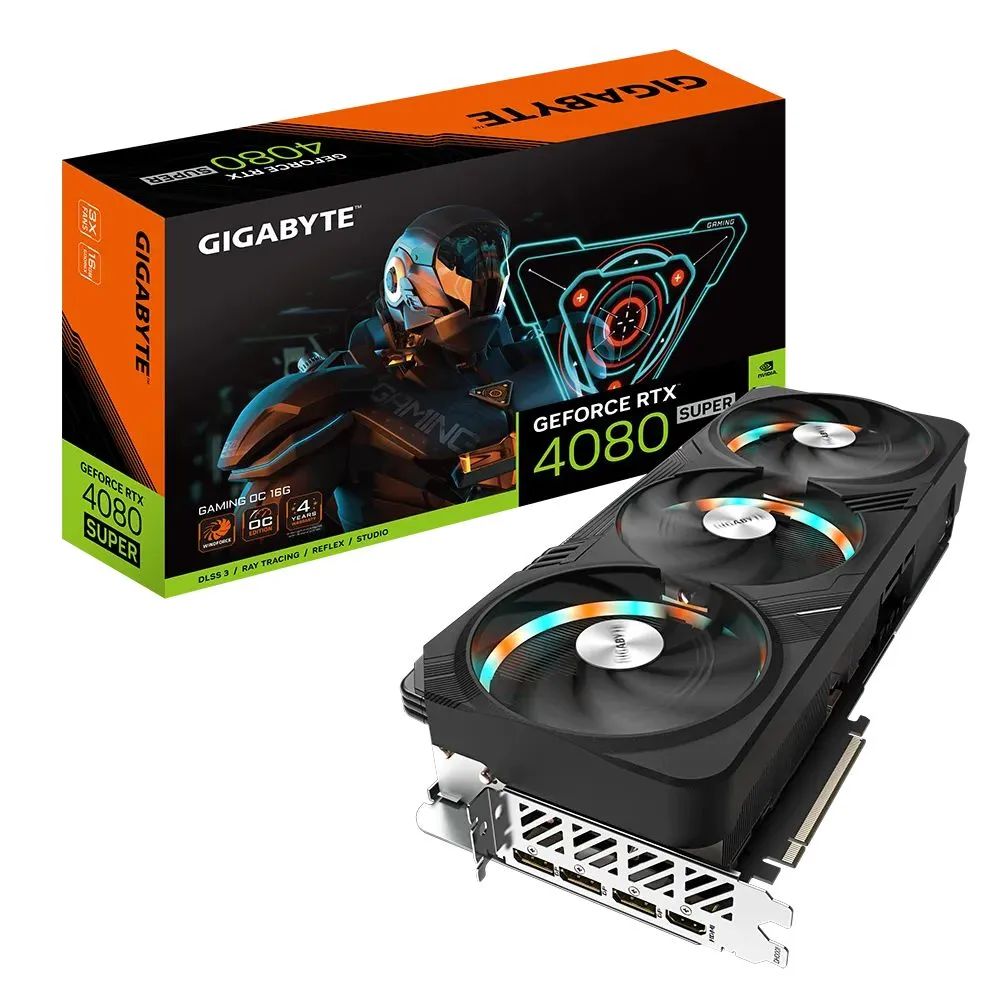 Gigabyte Видеокарта GeForce RTX 4080 SUPER GV-N408SGAMING OC-16GD 16 ГБ (GV-N408SGAMING OC-16GD)