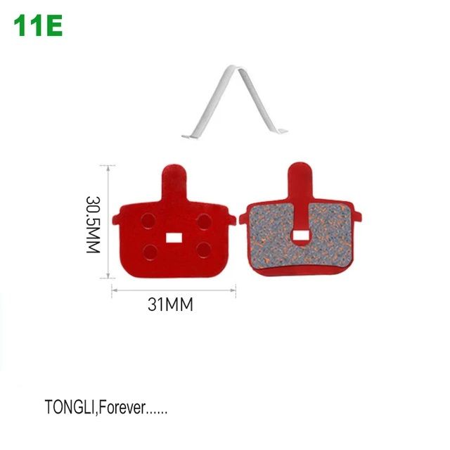 Тормозные колодки полуметаллические велосипедные для дисковых тормозов TONGLI, TOLAN, Forever. В комплекте пружина