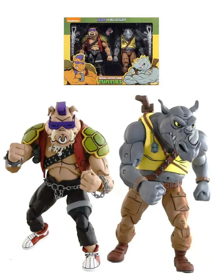 Набор фигурок Черепашки Ниндзя Бибоп и Рокстеди / Bebop and Rocksteady 2шт  (16см) - купить с доставкой по выгодным ценам в интернет-магазине OZON  (1486133840)