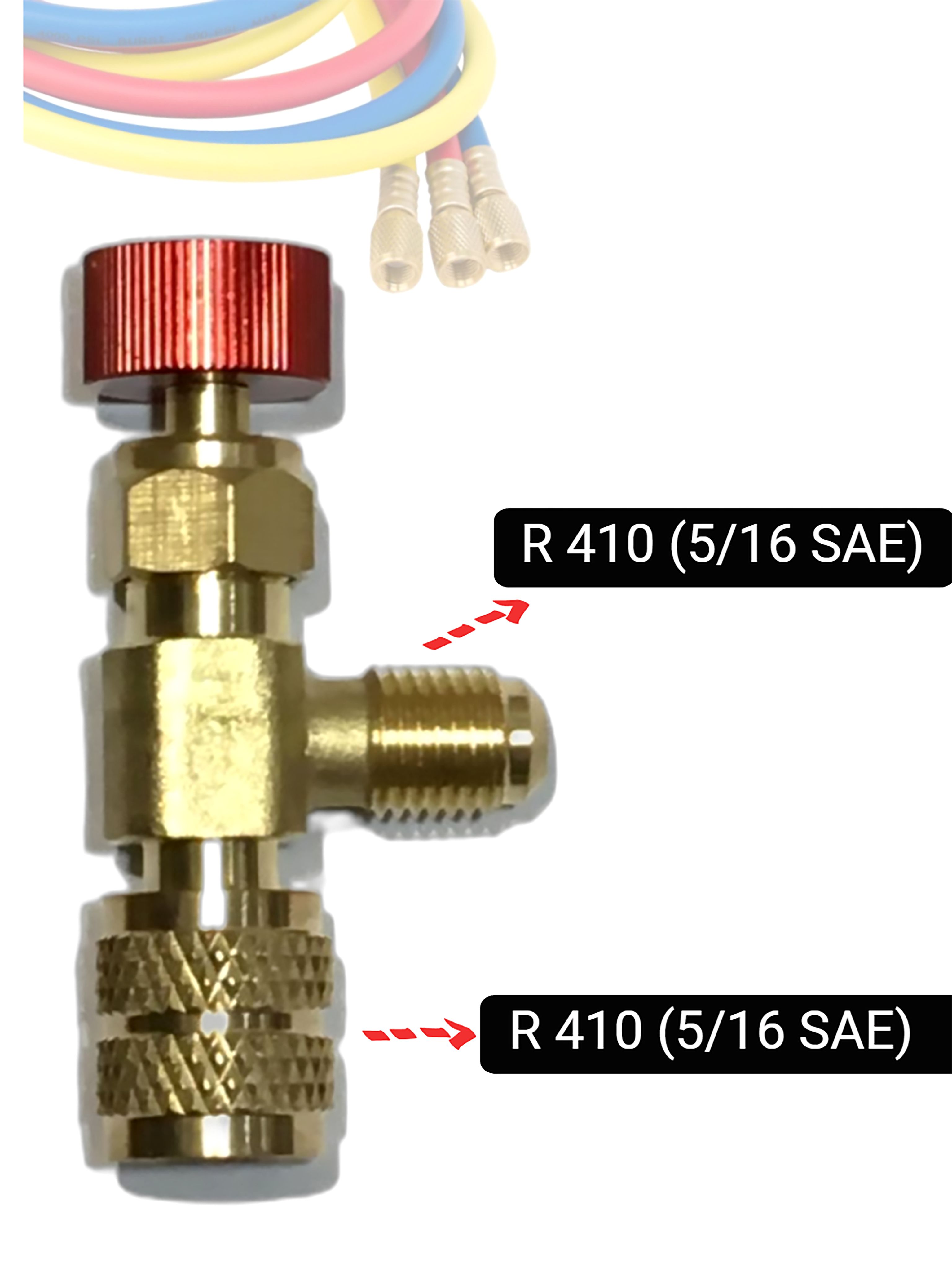 Адаптер переходник (кран) вентиль с нажимом на ниппель для заправки сплит-систем и кондиционеров с R410 на R410