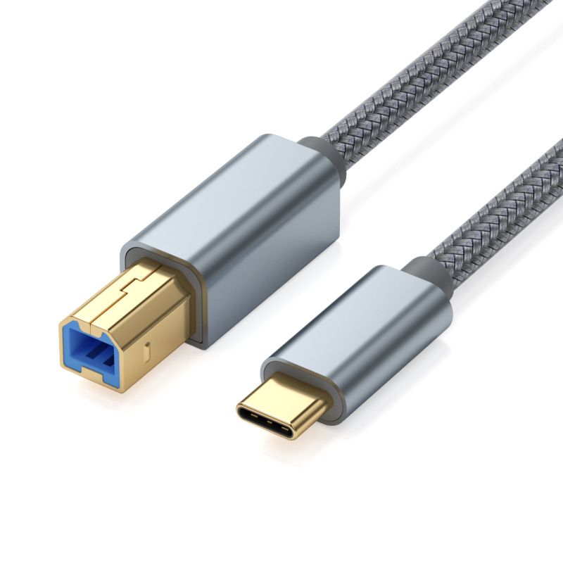 Кабель-переходникUSB-C3.1/USB2.0Type-C/Type-Bдляпринтера,синтезатора,MIDIклавиатуры,жесткогодиска1метрНейлон