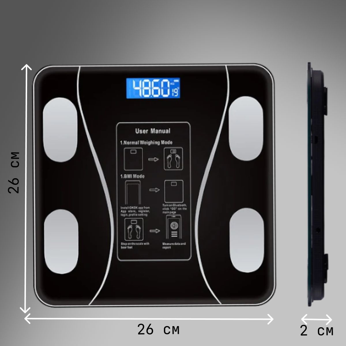 Весы напольные электронные,умные для взвешивания человека на батарейка(图3) Весы напольные электронные,умные для взвешивания человека на батарейка(图3)