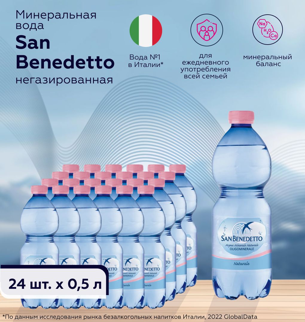 SAN BENEDETTO Вода Минеральная Негазированная 500мл. 24шт