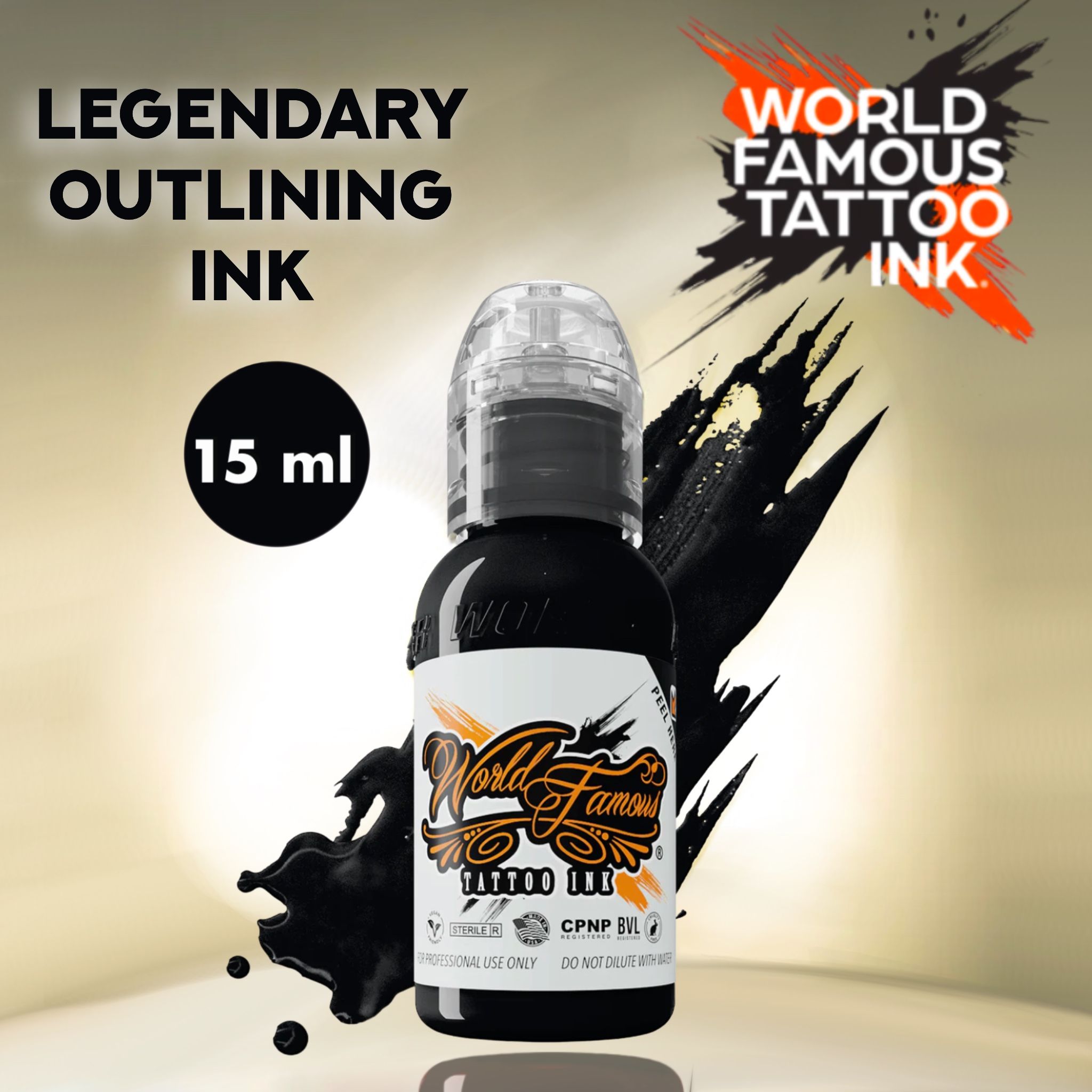 World Famous Legendary Outlining ink 15 мл - Контурная краска для татуировки и перманентного макияжа