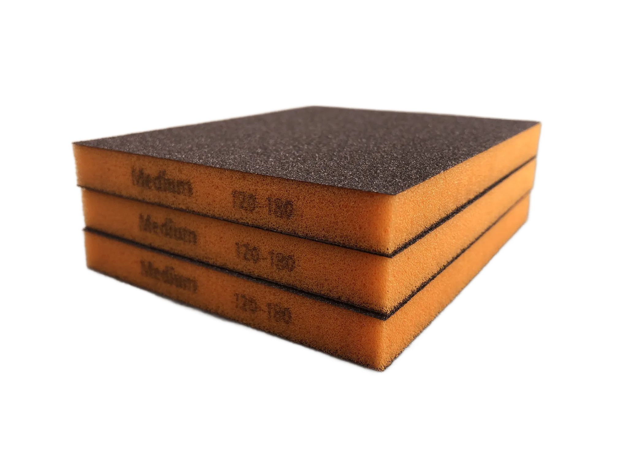 Губка двусторонняя Sponge Medium 98*120*13mm (оранжевая) Р80 3шт