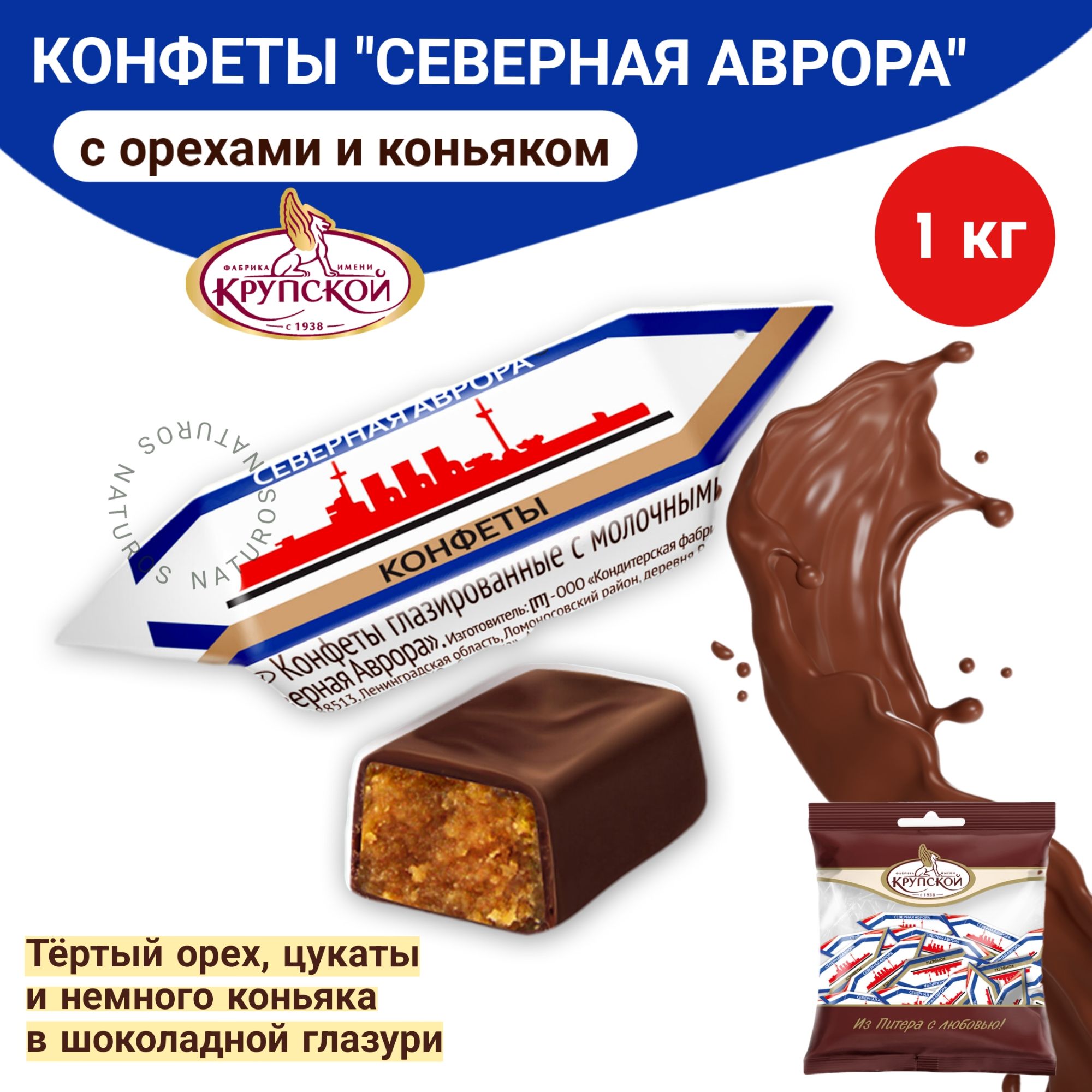 Конфеты шоколадные Северная Аврора, весовые, 1 кг