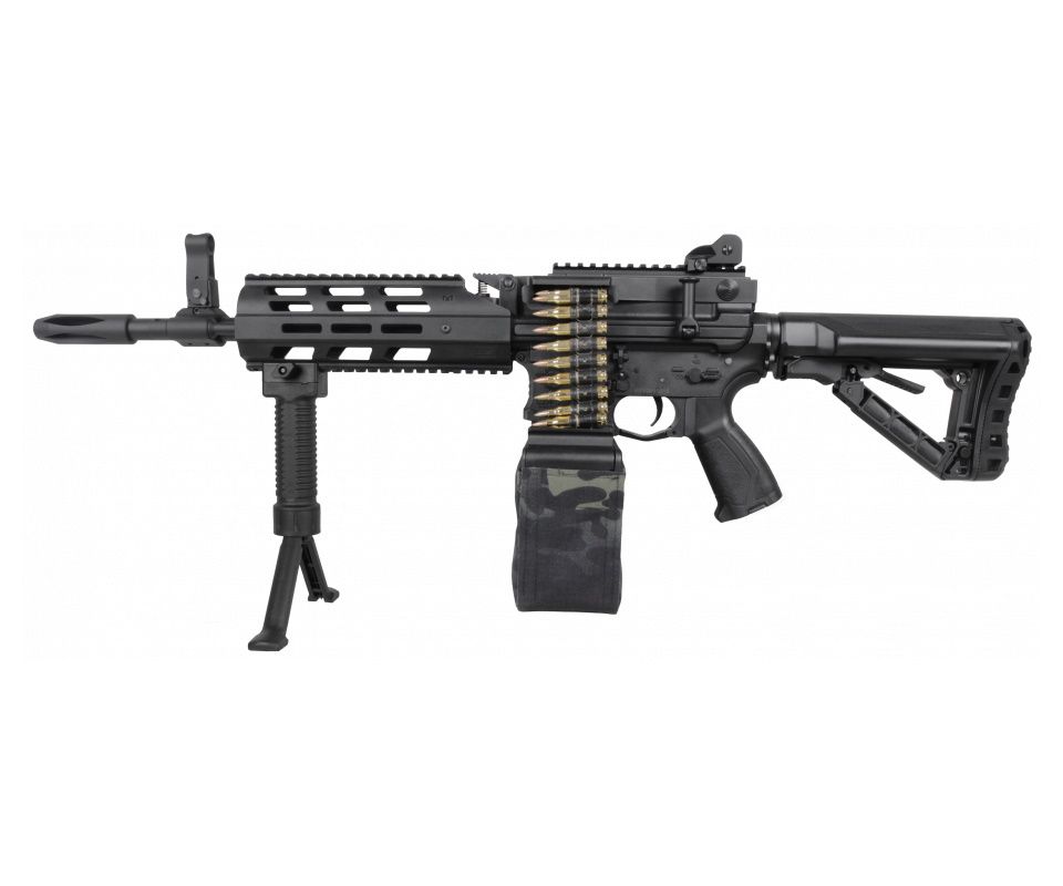 Страйкбольный пулемет G&G CM16 LMG Stealth Black (EGC-16P-LMG-SNB-NCM)