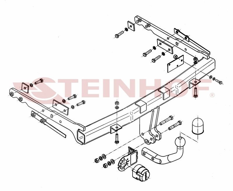 Фаркоп на Ford Galaxy 2006-2015, Ford S-Max 2006-2015 (паспорт и сертификат в комплекте)(без электрики) Steinhof.F-245