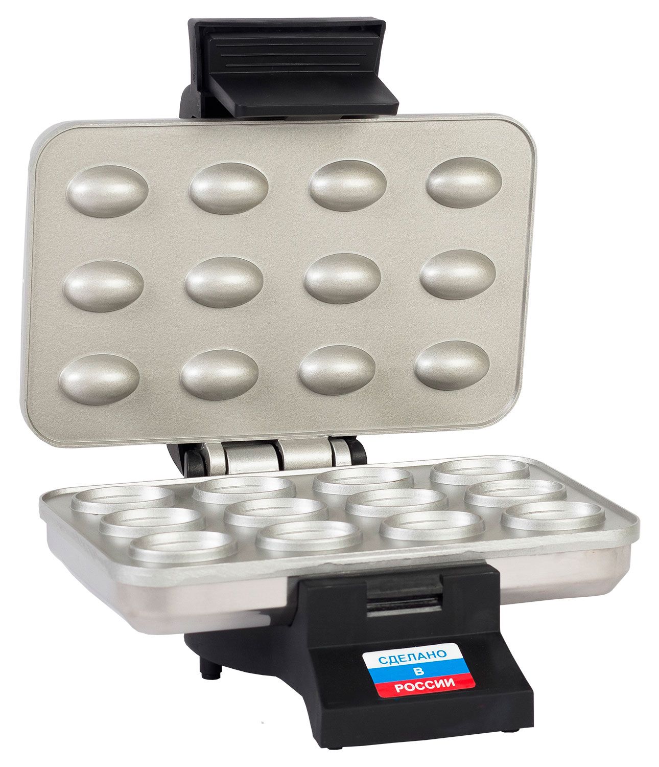 Сластена Вафельница ЭВ-1 1000 Вт, черно-серый, серебристый