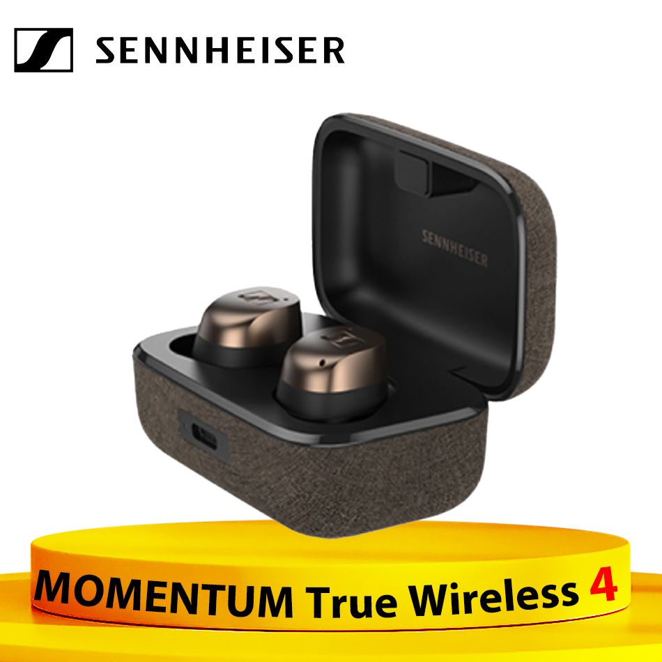 SennheiserНаушникибеспроводныесмикрофономSennheiserMomentumTrueWireless4,Bluetooth,USBType-C,золотой