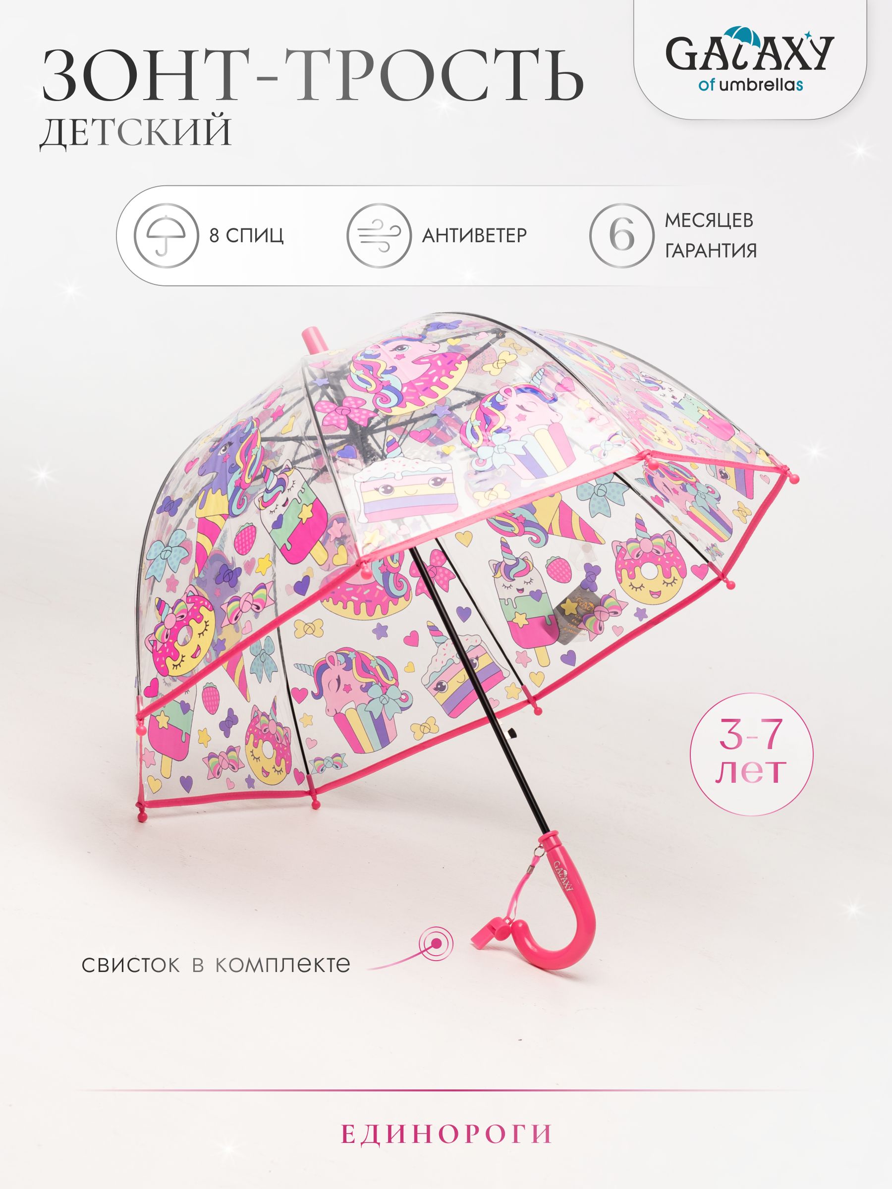 Зонт Galaxy of Umbrellas, Трость, розовый купить c доставкой на OZON по низкой цене (1599133032)