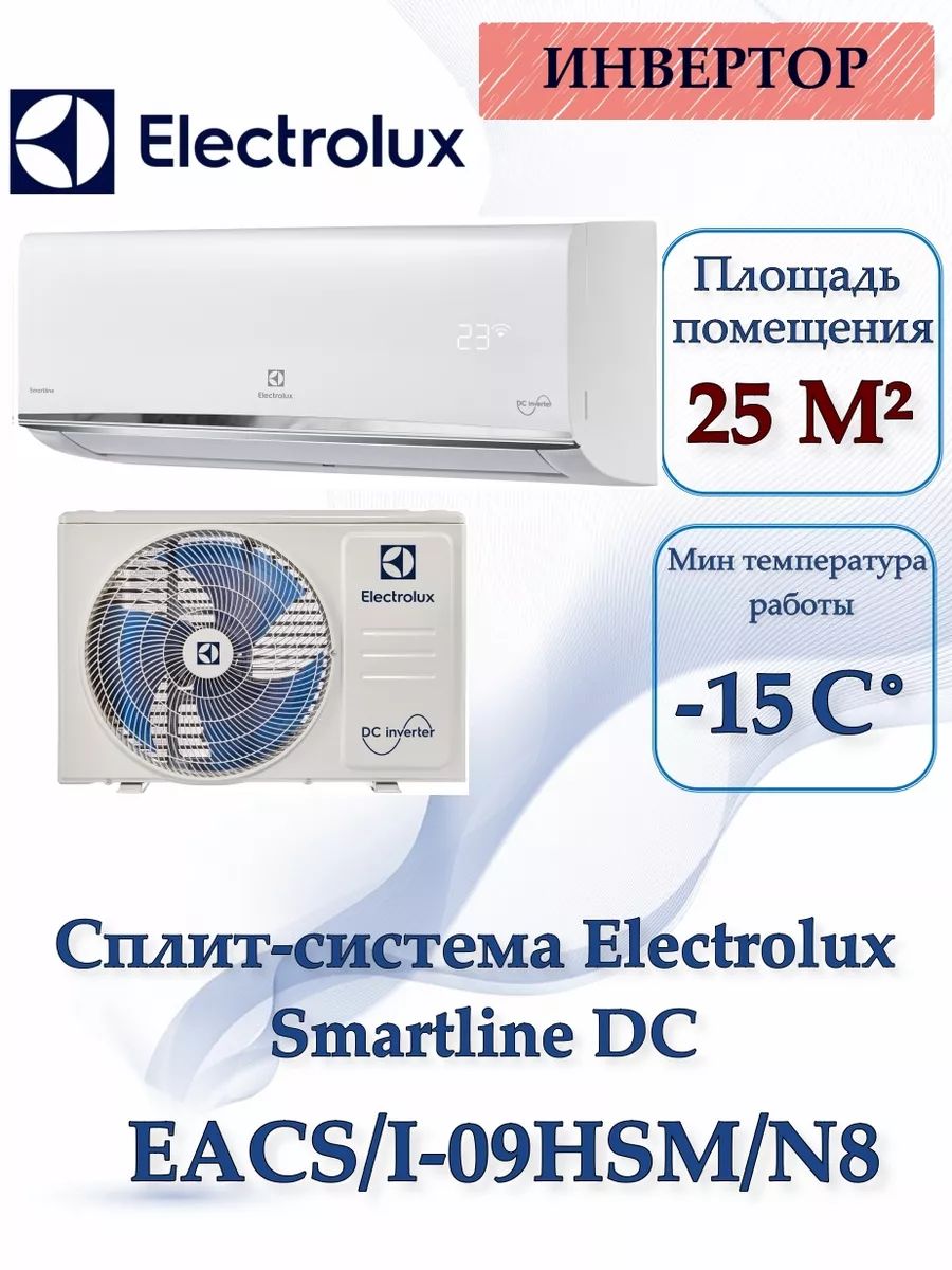 Сплит-система инверторного типа Electrolux Smartline DC EACS/I-09HSM/N8 комплект