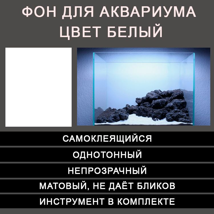 Фондляаквариумовитеррариумовбелый60х40