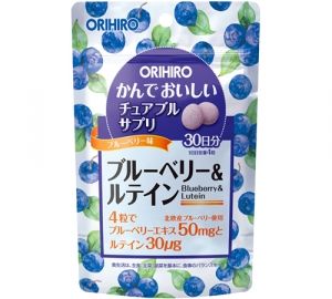 ORIHIRO Комплекс витаминный для глаз "ОРИХИРО" со вкусом черники 120 шт.(таблетки массой 500 мг) Япония