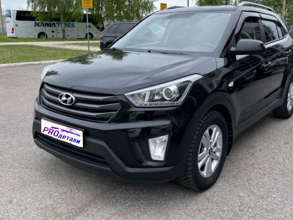 Бампер передний в цвет кузова Hyundai Creta Хендай Крета (2016-2020) MZH - PHANTOM BLACK - Чёрный