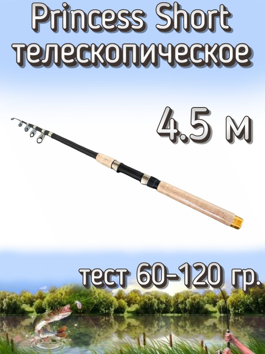 УдилищетелескопическоеPrincessкороткое,тест60-120грамм,450см