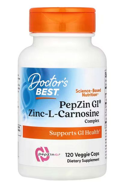 PepZin GI, комплекс цинк-L-карнозина, для поддержки ЖКТ ,120 вегетарианских капсул,Doctor's Best