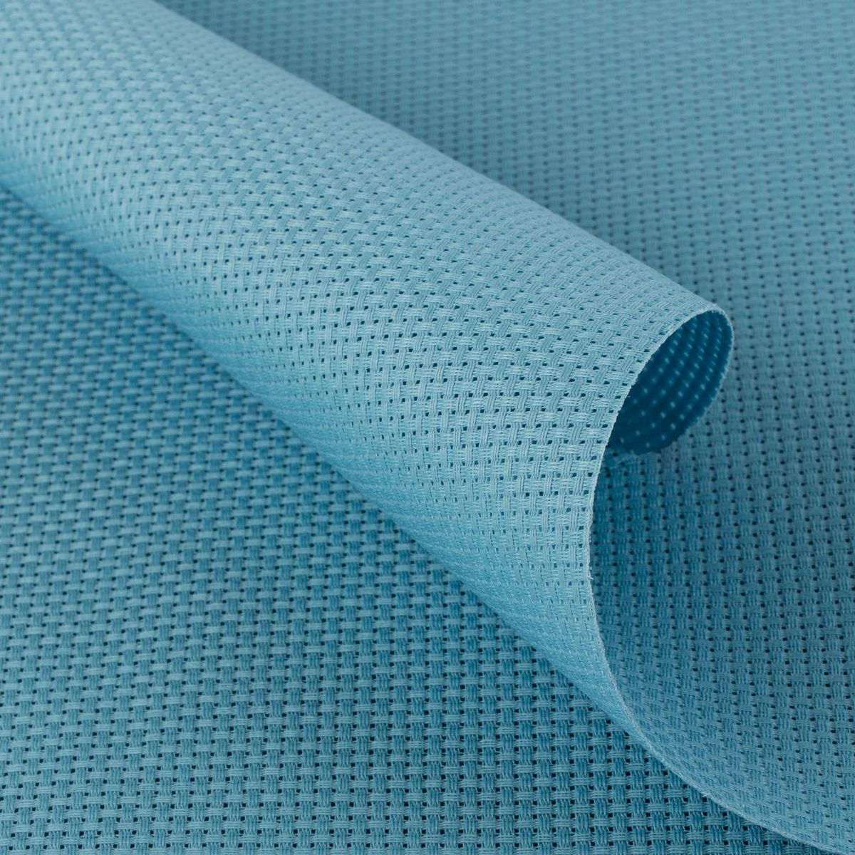 Канва K03 "Gamma" Aida №11 цв. 100% хлопок 50 х 50 см голубая