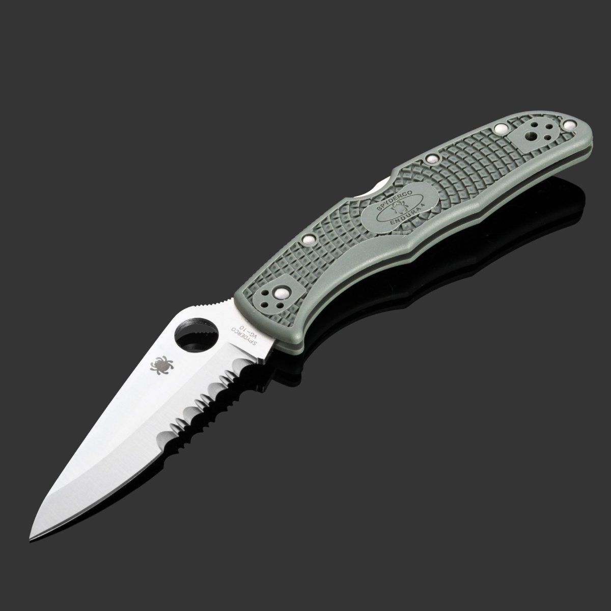 СкладнойножSpydercoEndura4PS(C10PSFG),стальVG-10,рукоятьFoliageGreenFRN