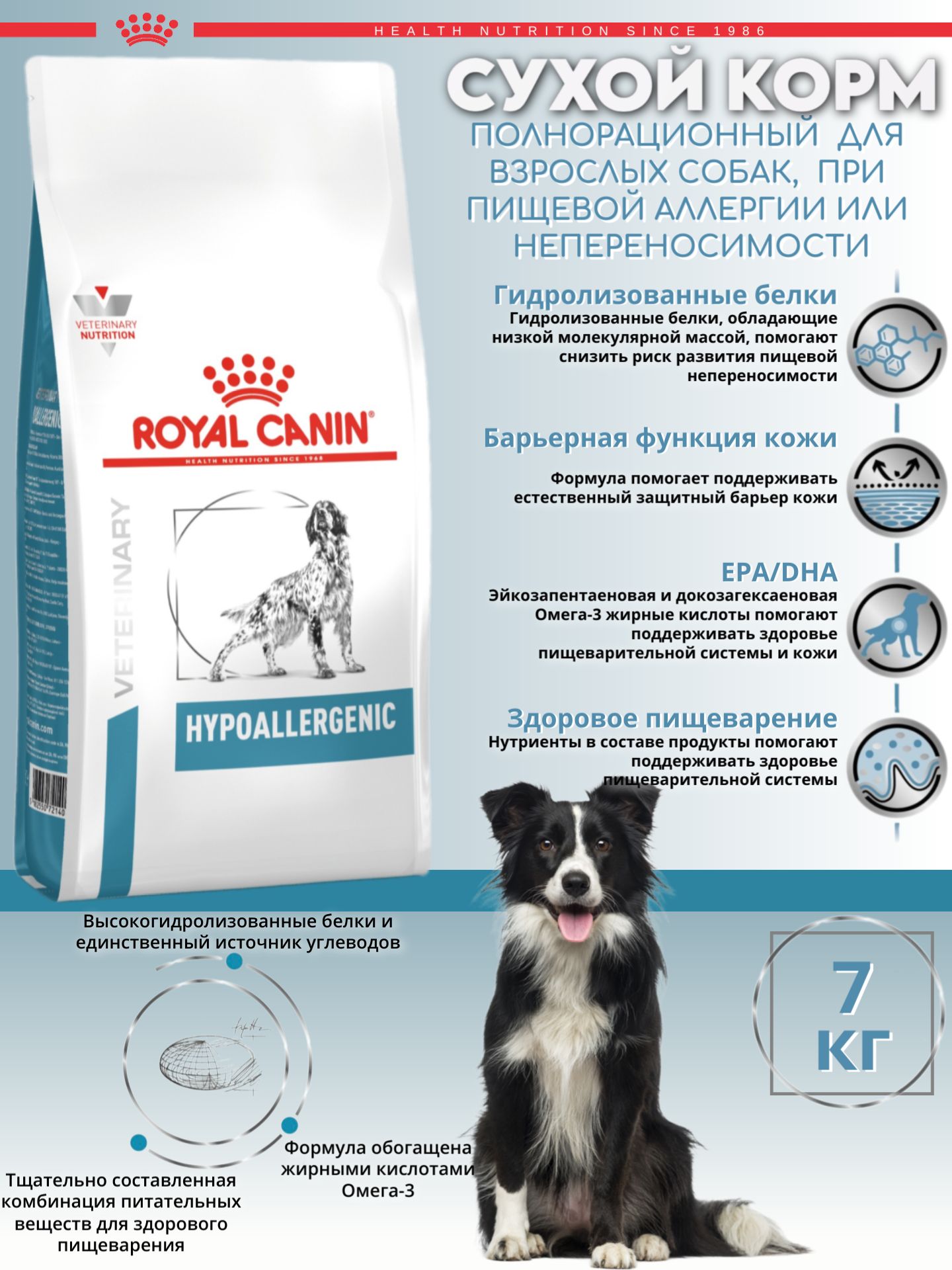 Сухой корм для собак Royal Canin Hypoallergenic DR 21 Canine диетический, при пищевой аллергии, субпродукты, 7 кг